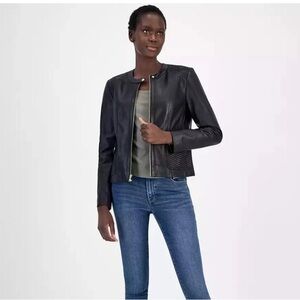 Cole Haan Black Leather Jacket for Women